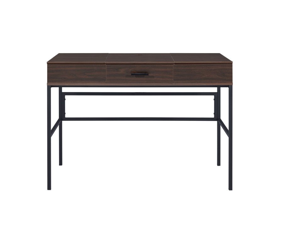 42" Brown and Black Writing Desk Image 1