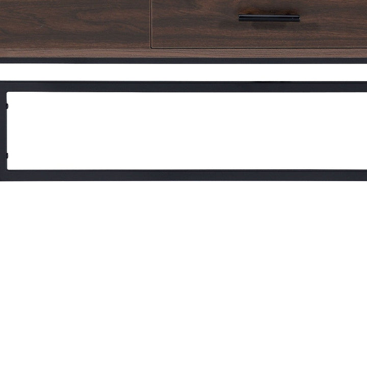 42" Brown and Black Writing Desk Image 2