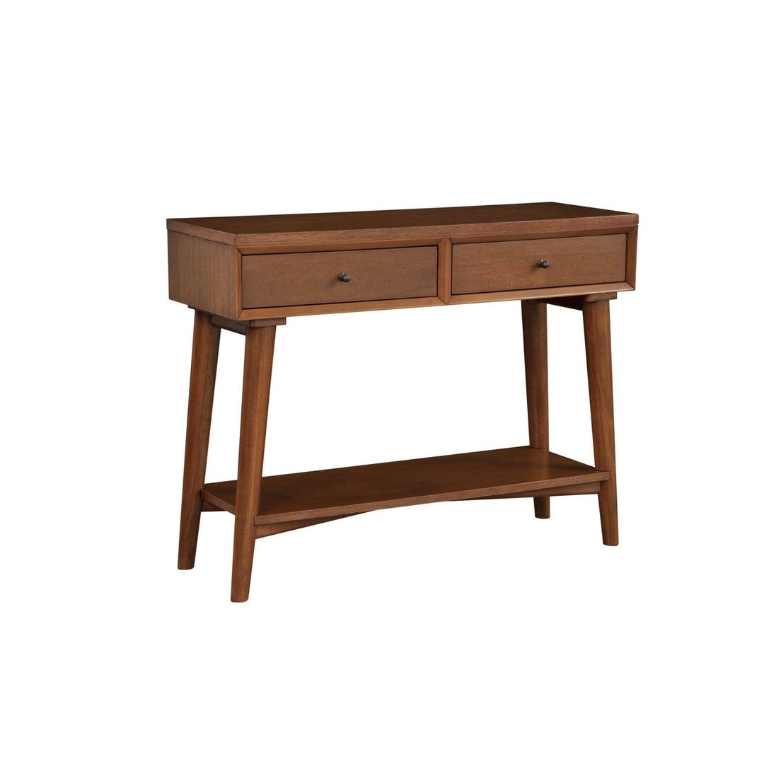 42" Brown Solid and Manufactured Wood Floor Shelf Console Table With Storage With Storage Image 3