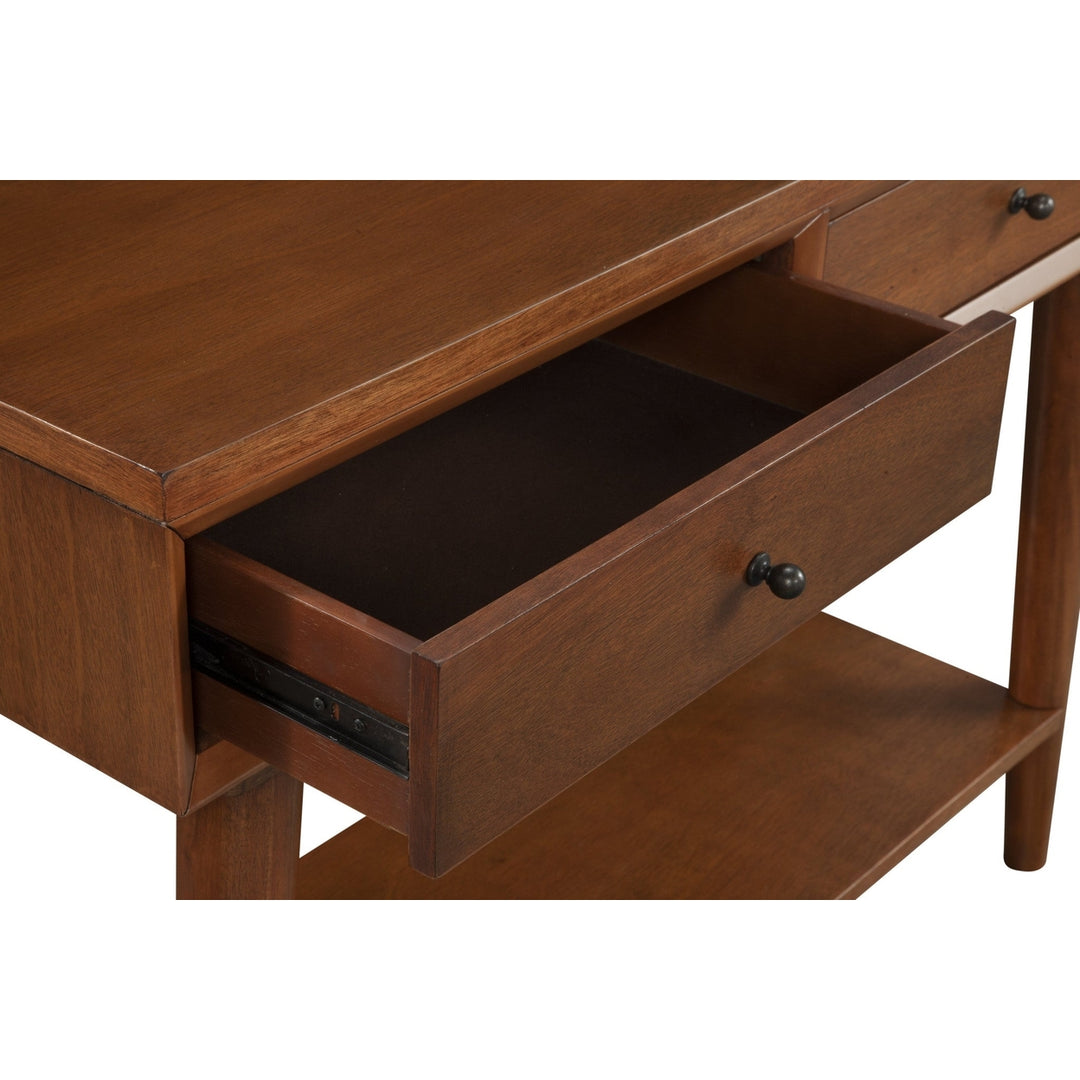 42" Brown Solid and Manufactured Wood Floor Shelf Console Table With Storage With Storage Image 5