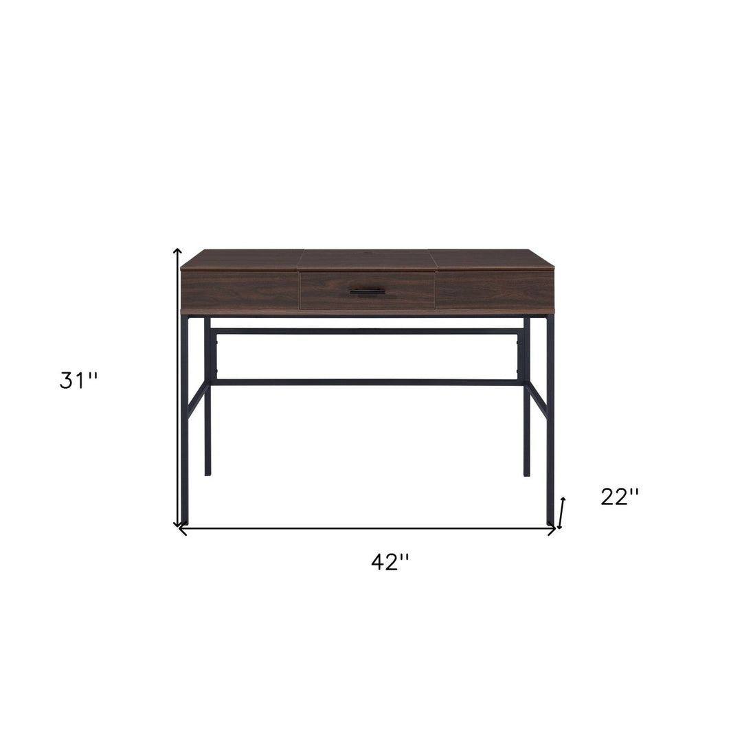 42" Brown and Black Writing Desk Image 5