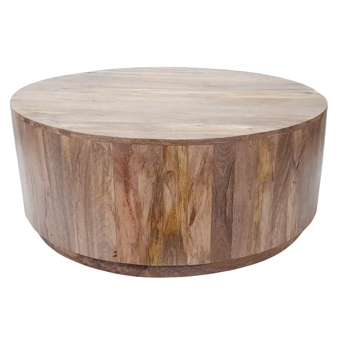 42" Natural Solid Wood Round Coffee Table Image 1