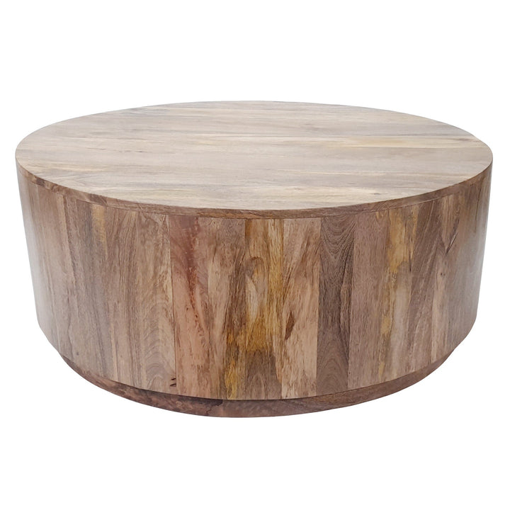 42" Natural Solid Wood Round Coffee Table Image 1