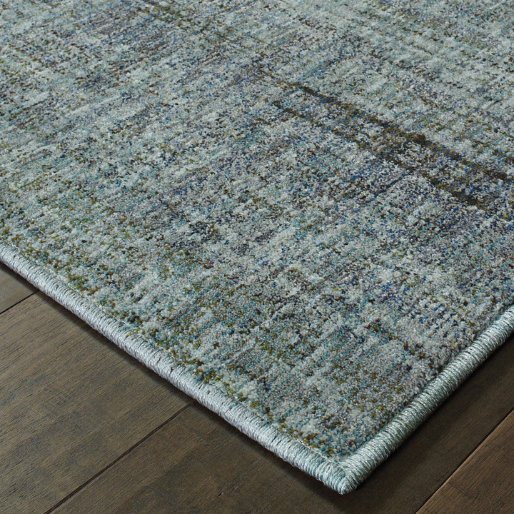 5 x 7 Blue and Gray Power Loom Area Rug Image 3