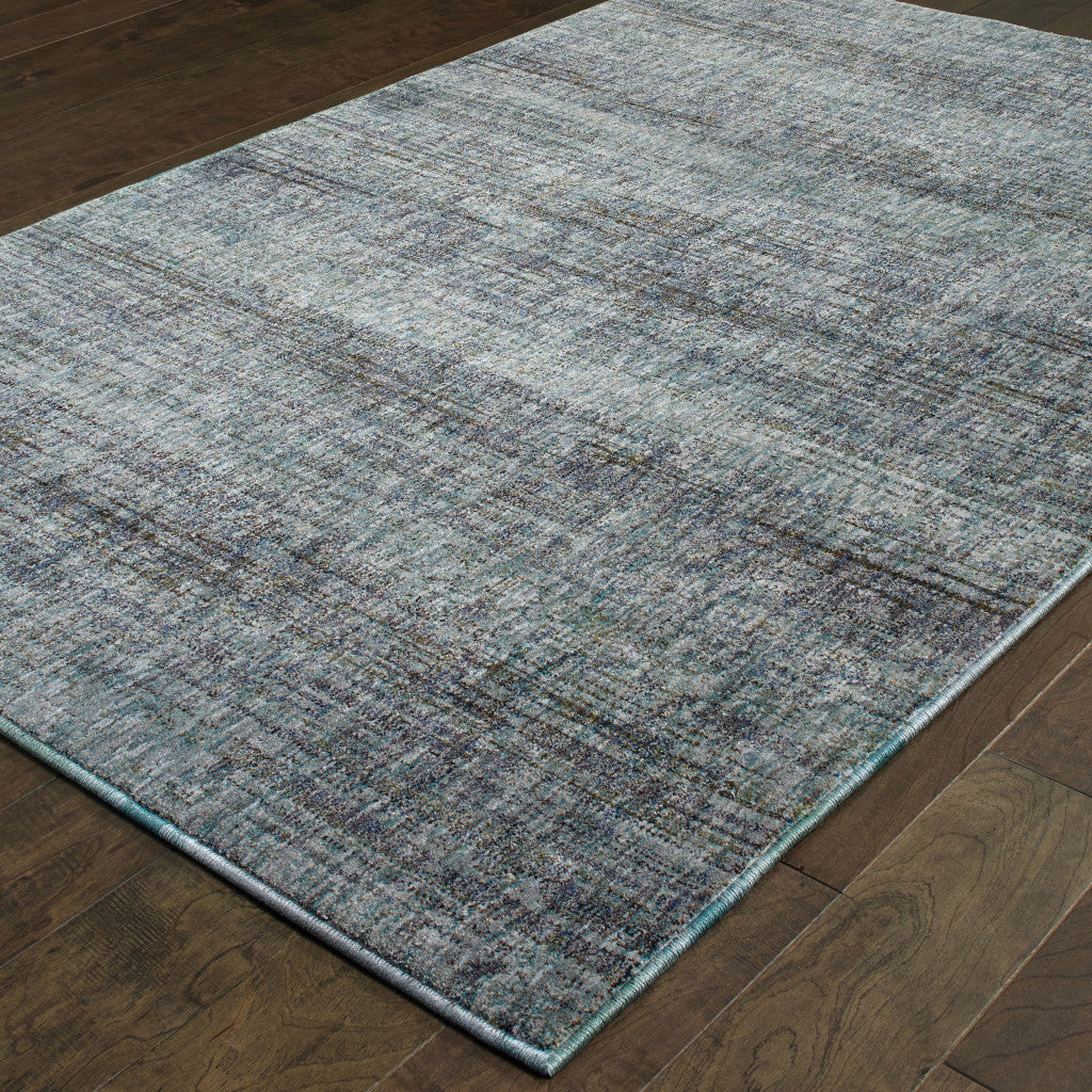 5 x 7 Blue and Gray Power Loom Area Rug Image 4