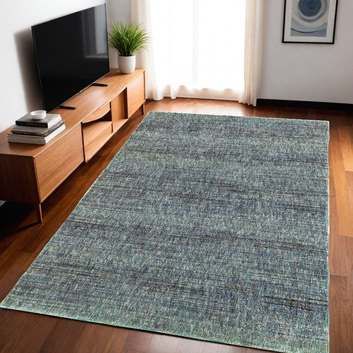 5 x 7 Blue and Gray Power Loom Area Rug Image 6