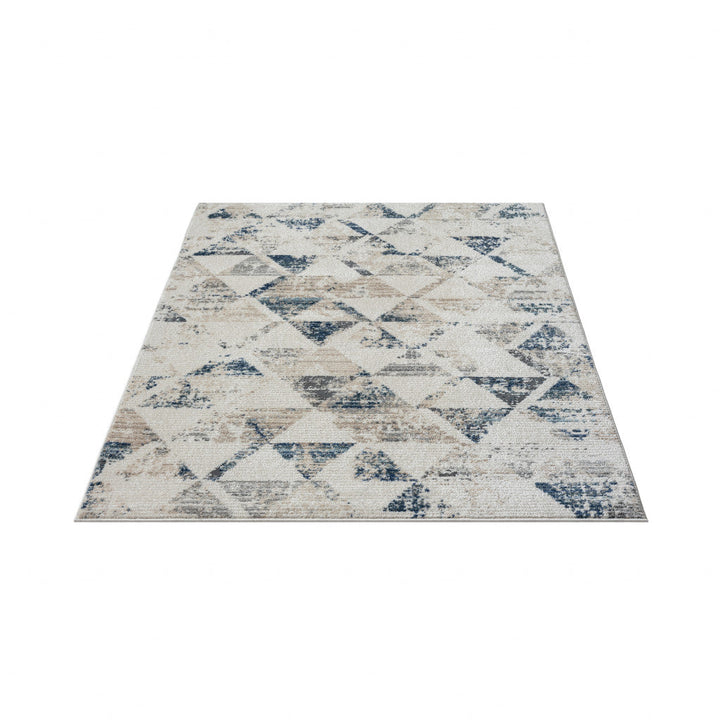 5 X 7 Ivory Geometric Area Rug Image 9