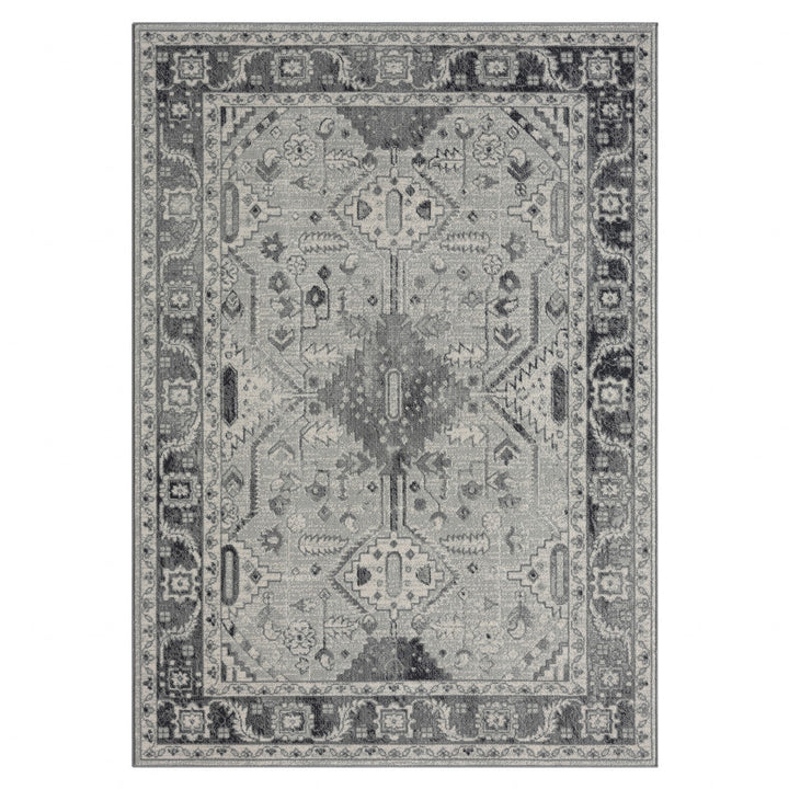 5 X 7 Gray Medallion Area Rug Image 1