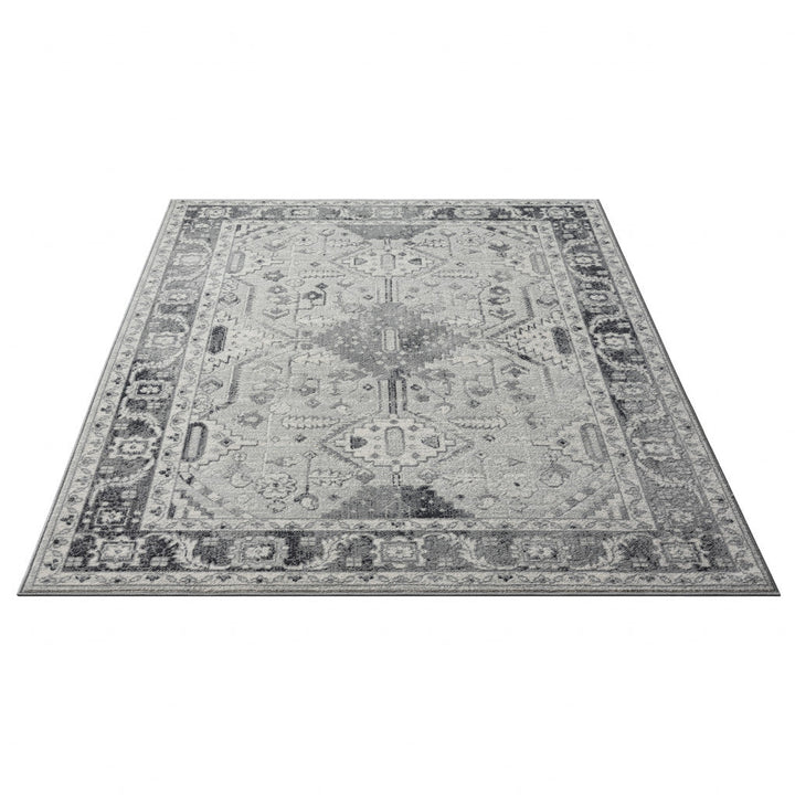 5 X 7 Gray Medallion Area Rug Image 8