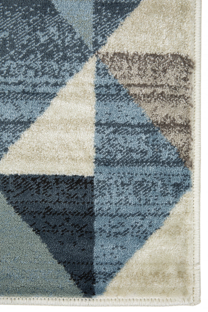 5 x 8 Blue Geometric Area Rug Image 3