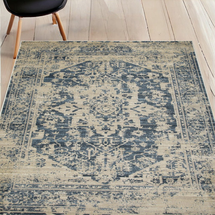 5 x 8 Ivory Oriental Area Rug Image 5