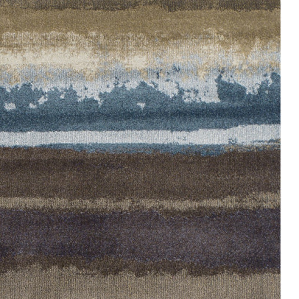 5 x 8 Beige and Brown Abstract Area Rug Image 11