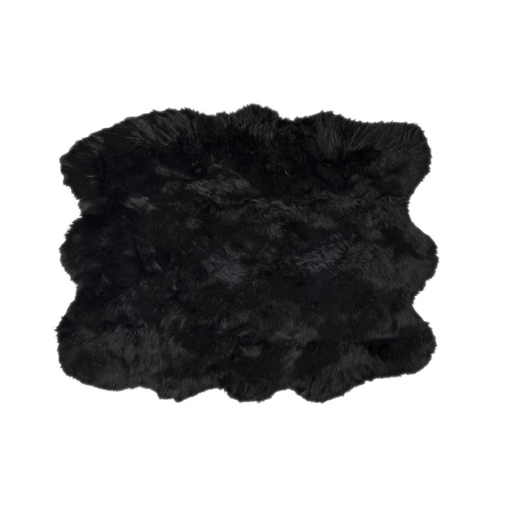 5 X 6 Black Faux faux Washable Non Skid Area Rug Image 3