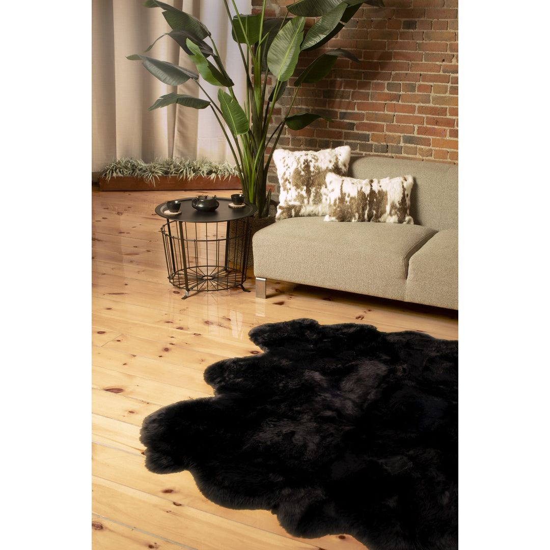 5 X 6 Chocolate Wool Sheepskin Handmade Area Rug Image 1