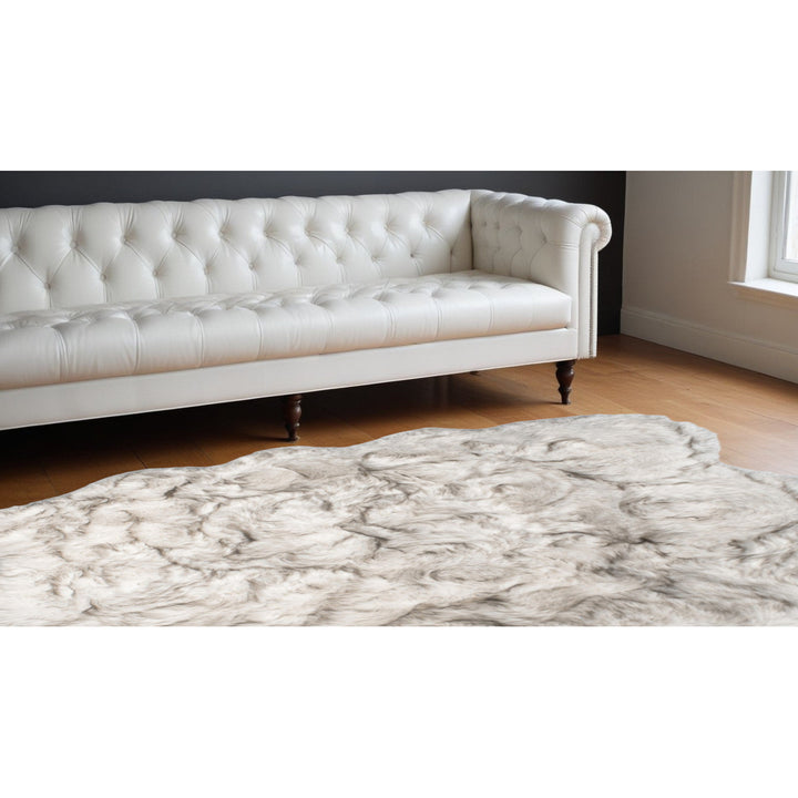 5 X 6 Chocolate Ombre Faux Sheepskin Non Skid Area Rug Image 5