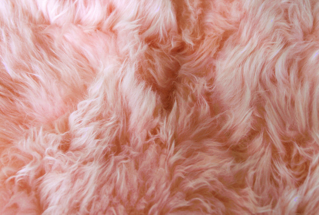 5 X 6 Pink Wool Sheepskin Handmade Area Rug Image 2