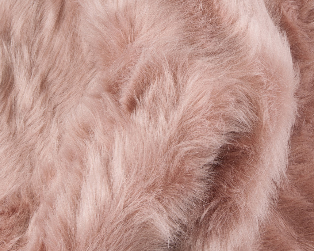 5 X 6 Rose Pink Faux Sheepskin Non Skid Area Rug Image 2