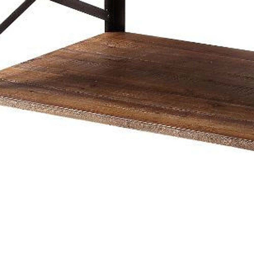 48" Sandy Black And Weathered Oak Rectangular Coffee Table With Shelf Image 3