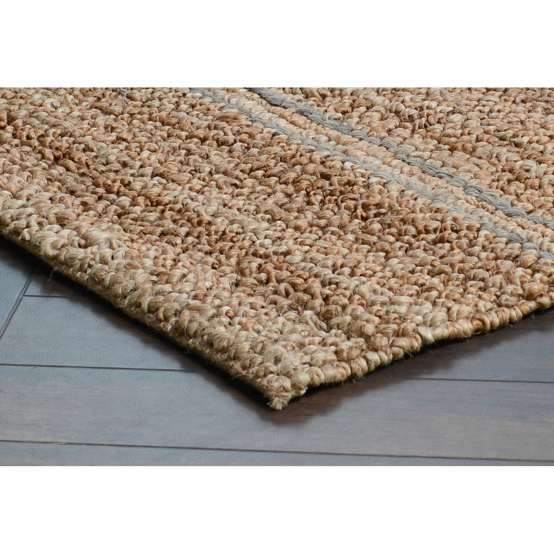 5 X 8 Gray Striped Hand Loomed Area Rug Image 3