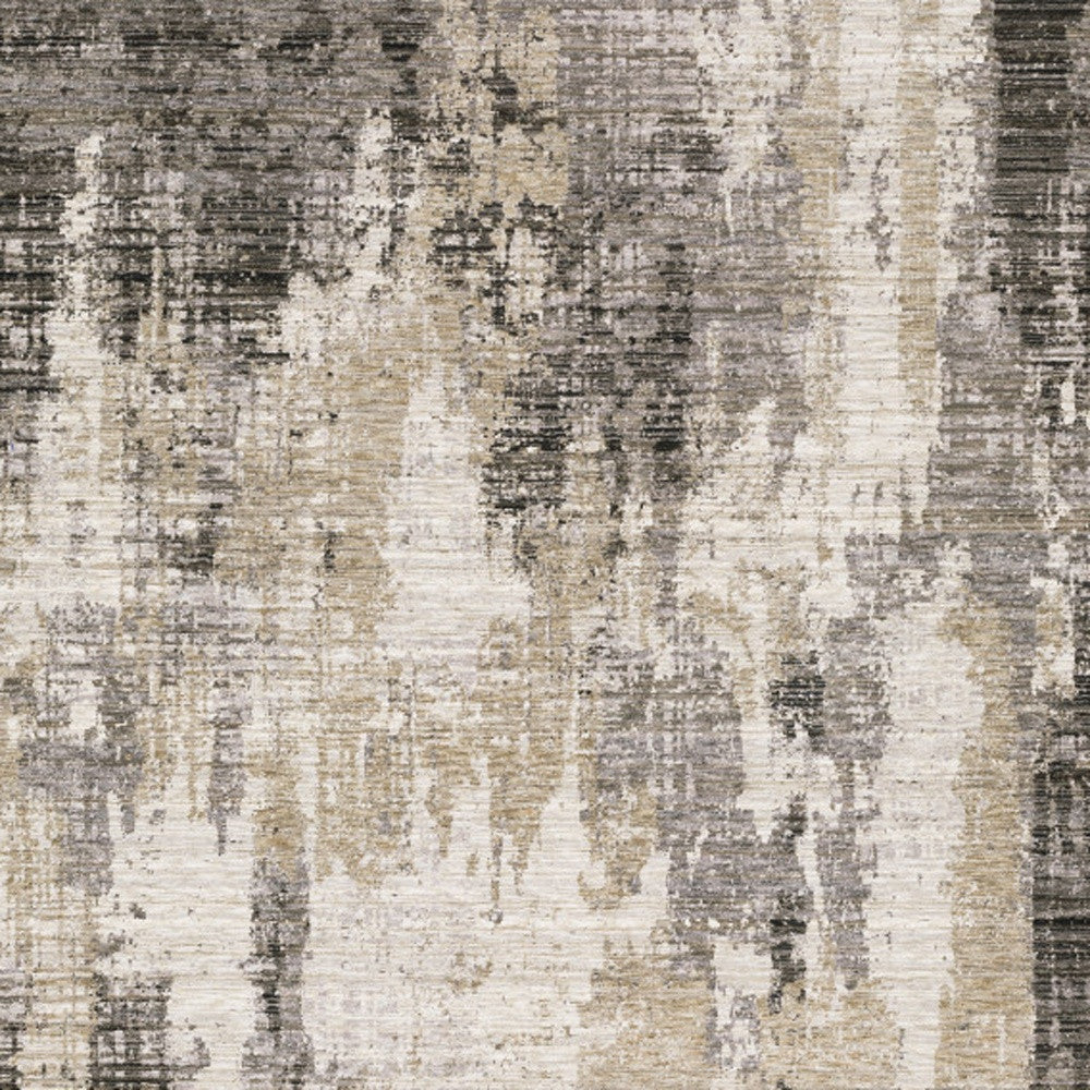 5 X 8 Grey Beige Charcoal Brown Tan And Ivory Abstract Power Loom Stain Resistant Area Rug Image 12