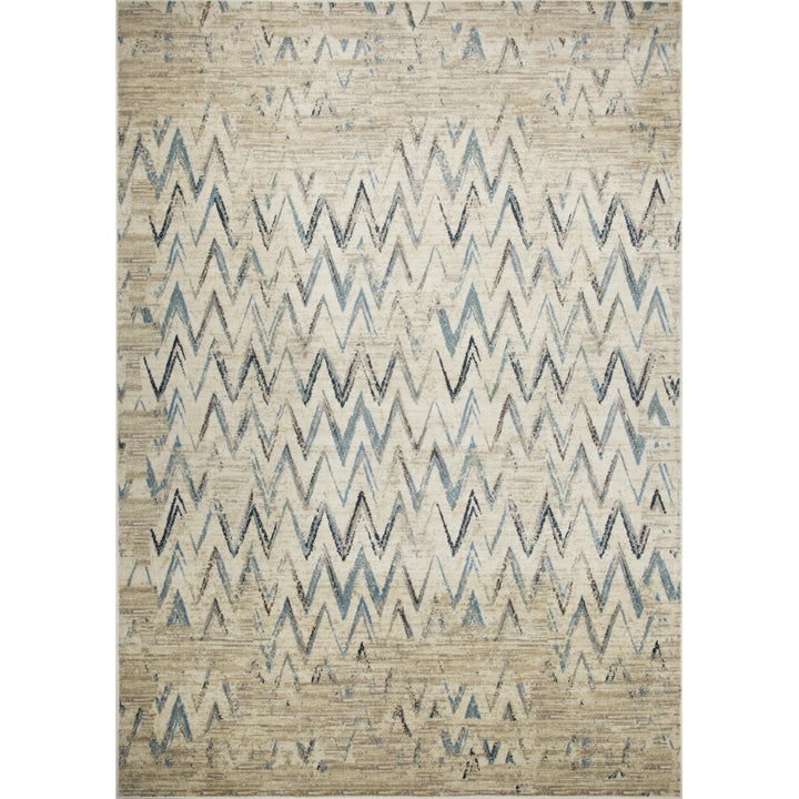 5 x 8 Ivory Chevron Area Rug Image 7