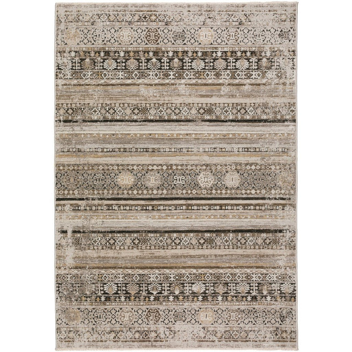 5 X 8 Brown Oriental Area Rug With Fringe Image 3