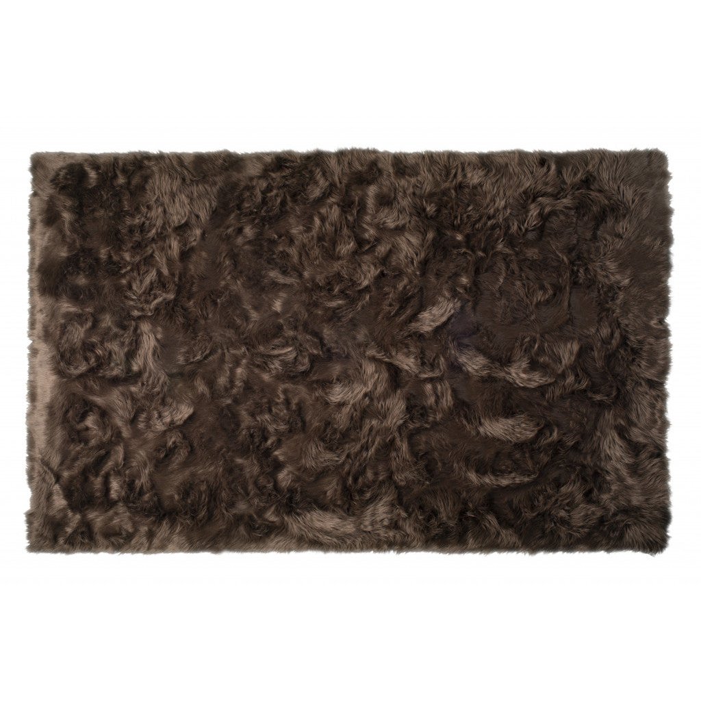 5 X 8 Chocolate Faux faux Non Skid Area Rug Image 3