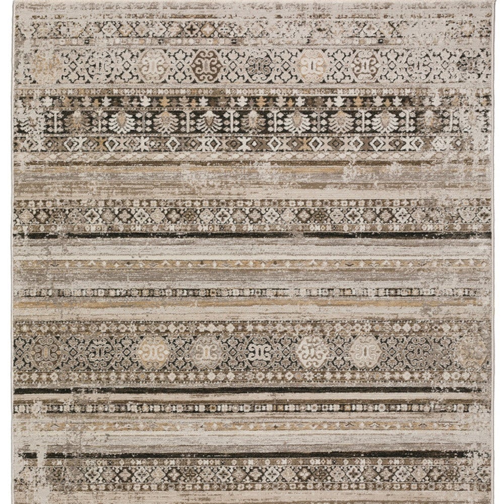 5 X 8 Brown Oriental Area Rug With Fringe Image 9