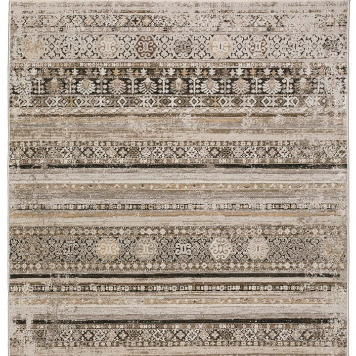 5 X 8 Brown Oriental Area Rug With Fringe Image 9