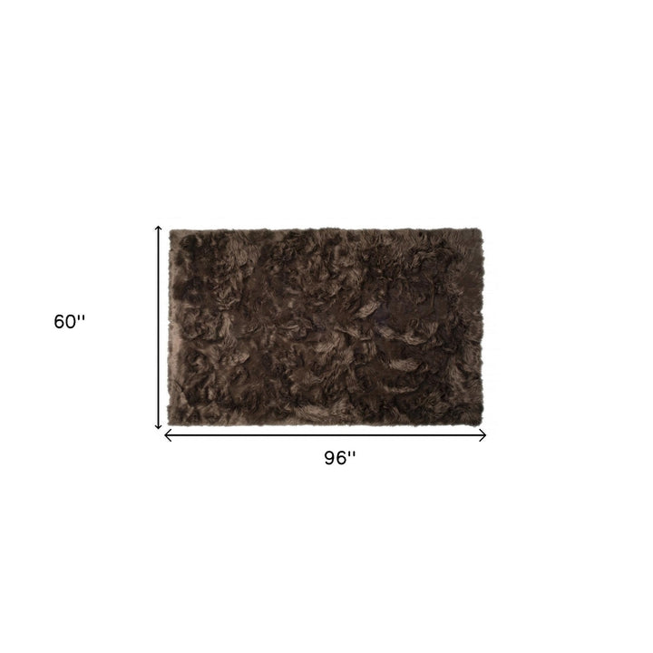 5 X 8 Chocolate Faux faux Non Skid Area Rug Image 4