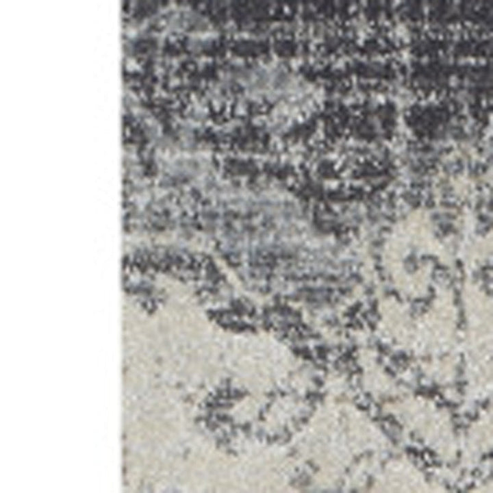 5 x 8 Gray and Ivory Oriental Area Rug Image 10