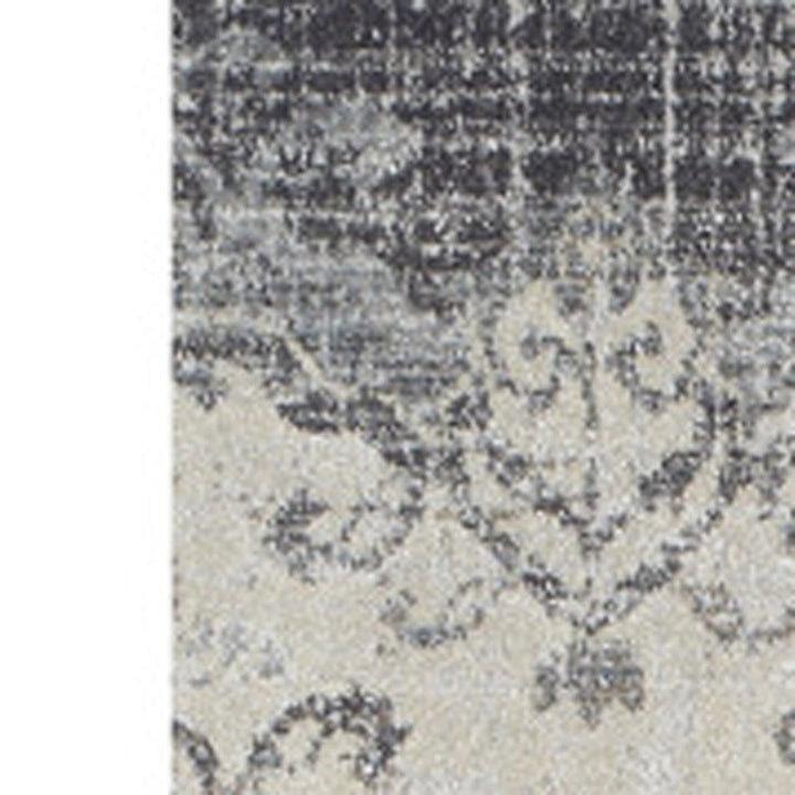 5 x 8 Gray and Ivory Oriental Area Rug Image 11