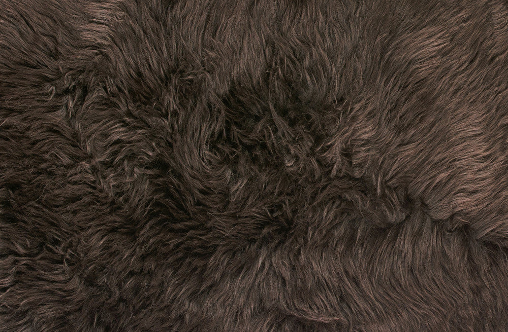 6 X 6 Chocolate Wool Sheepskin Handmade Area Rug Image 2