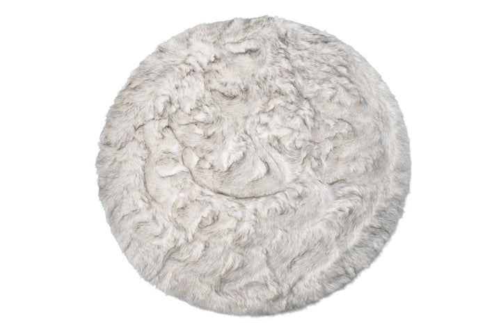 6 X 6 Ombre Grey Round Faux faux Washable Non Skid Area Rug Image 3