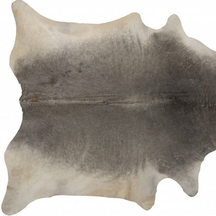 6 X 7 Gray Natural Cowhide Area Rug Image 5