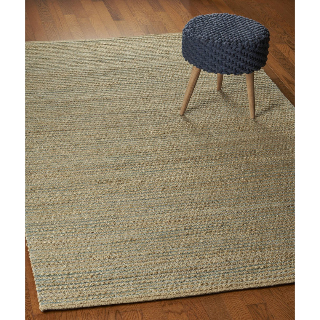 5 x 8 Tan and Blue Undertone Striated Area Rug Image 10