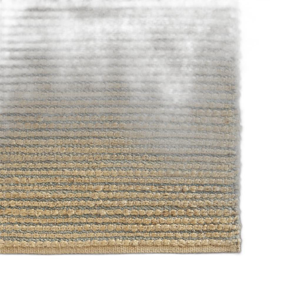 5 x 8 Tan and Blue Undertone Striated Area Rug Image 11