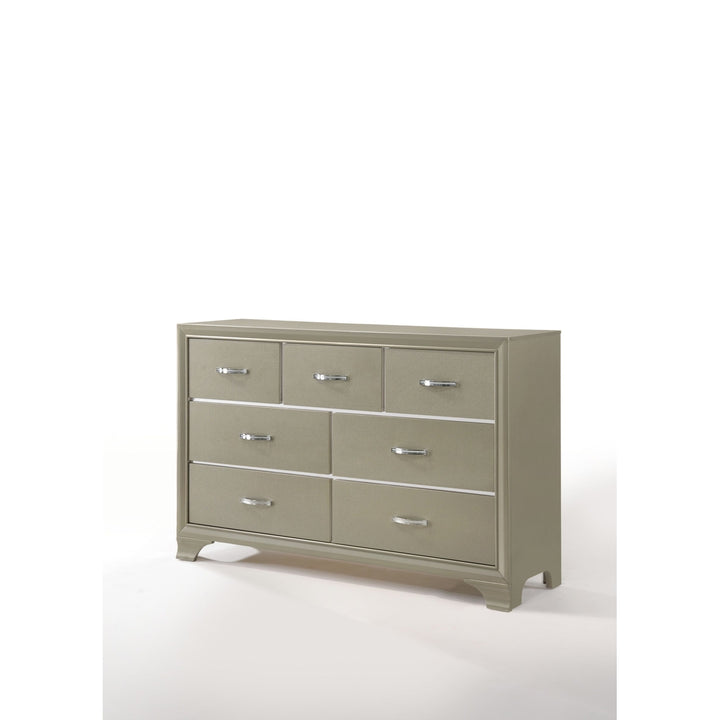 58" Champagne Solid and Manufactured Wood Seven Drawer Triple Dresser Image 1