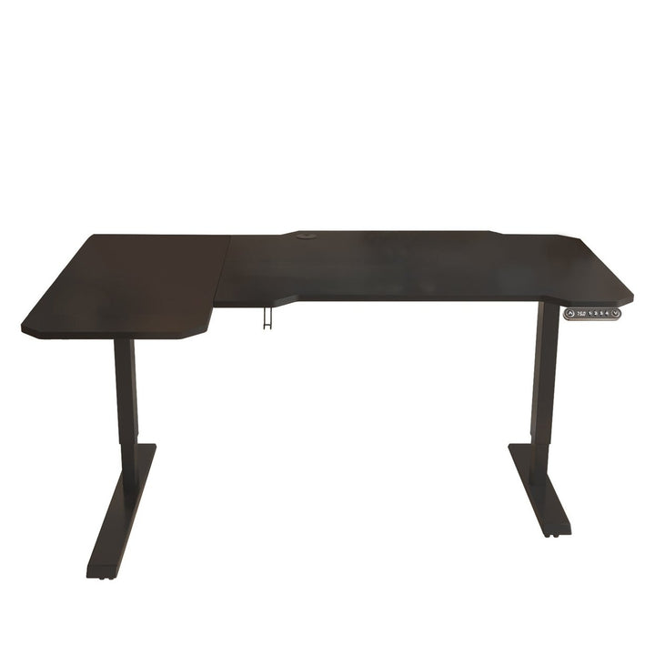 59" Adjustable Black L Shape Standing Desk Image 2