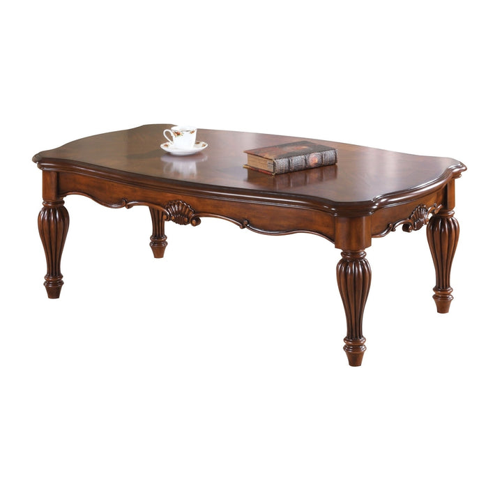 52" Brown Rectangular Coffee Table Image 4