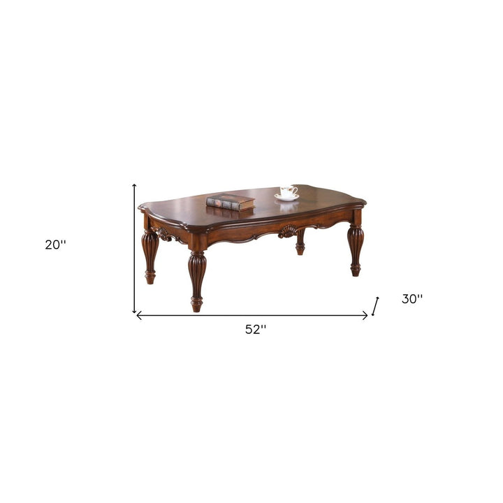 52" Brown Rectangular Coffee Table Image 5