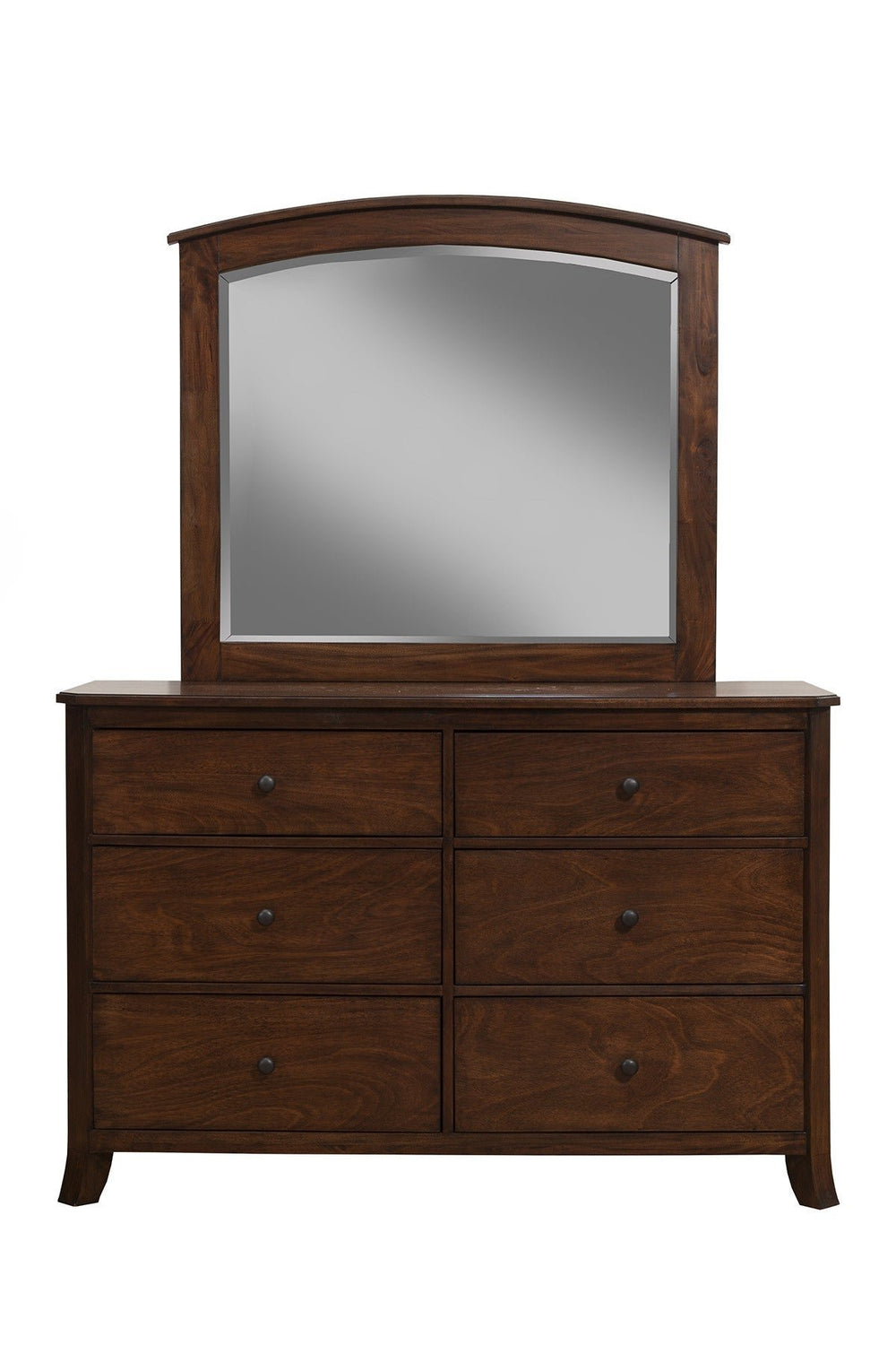 52" Brown Solid Wood Six Drawer Double Dresser Image 2