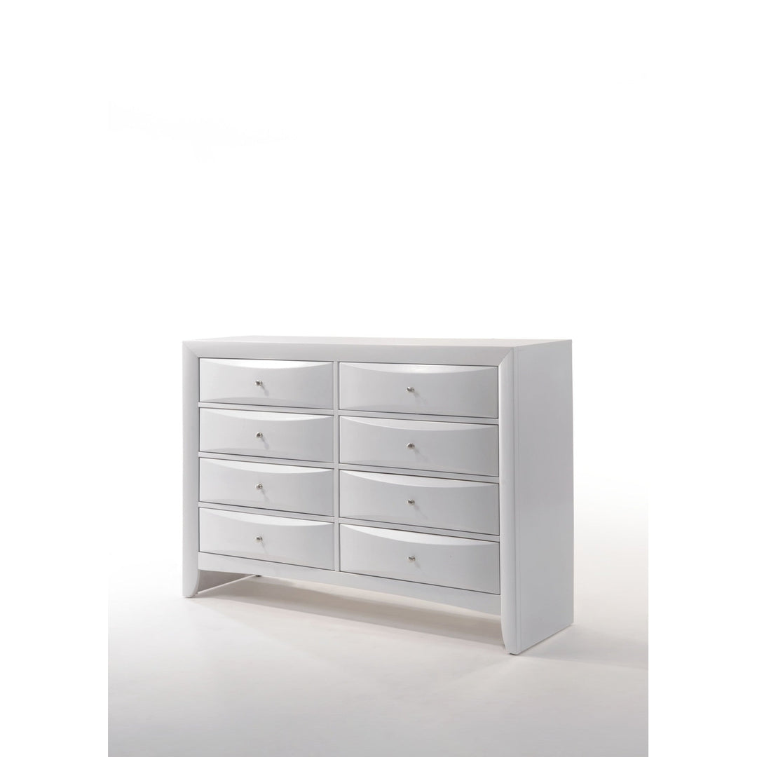 59" White Solid and Manufactured Wood Eight Drawer Double Dresser Image 1