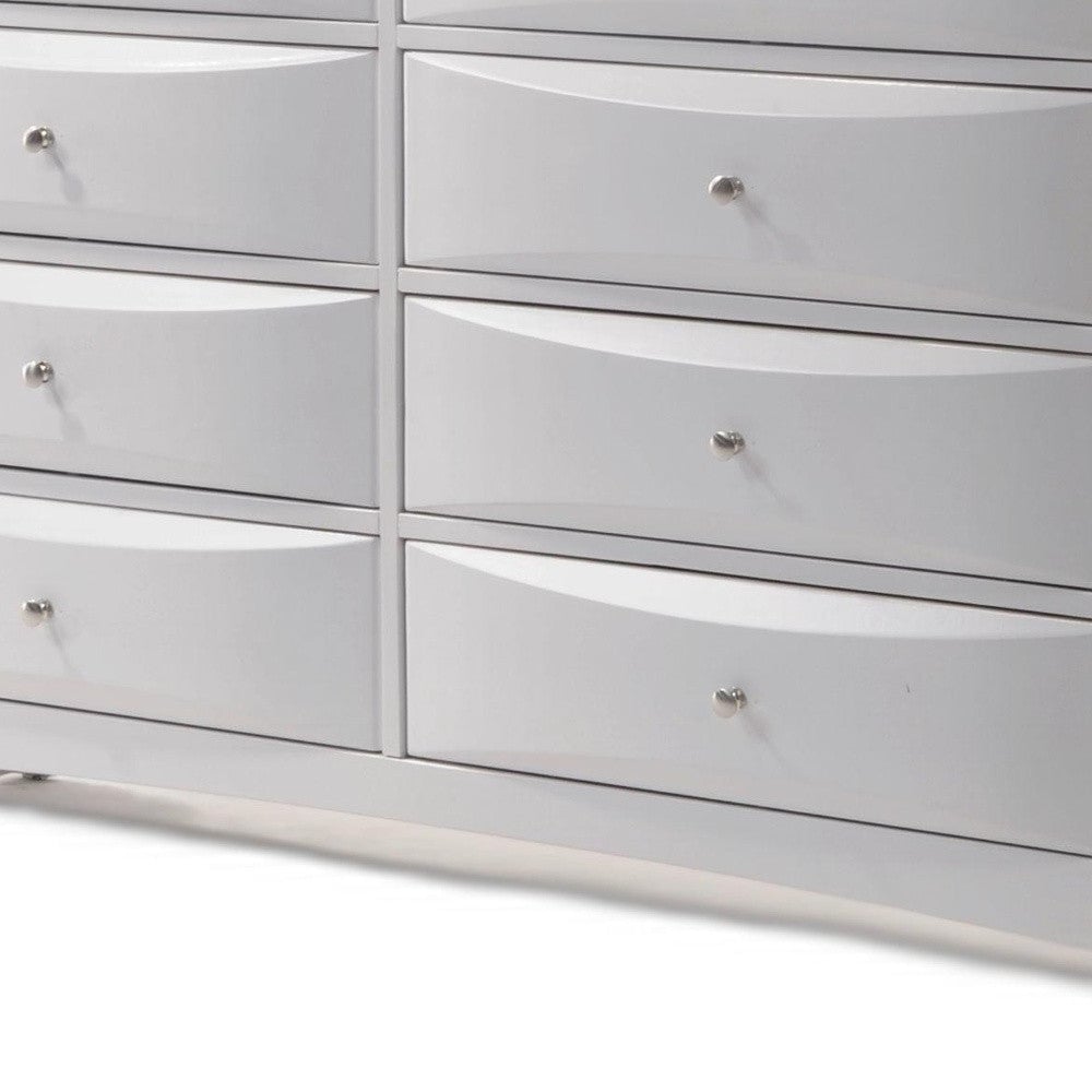 59" White Solid and Manufactured Wood Eight Drawer Double Dresser Image 4