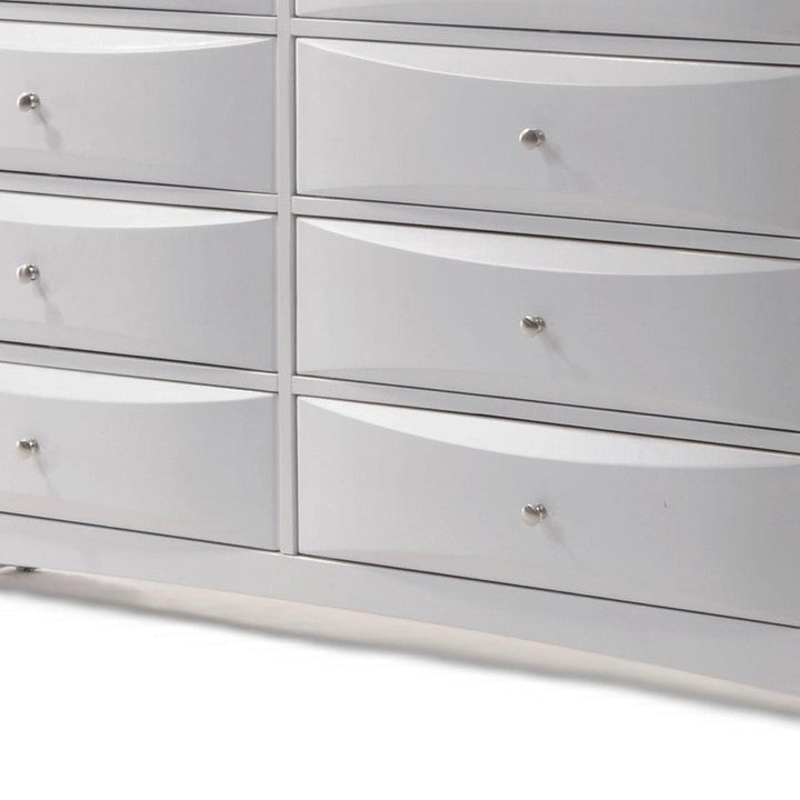 59" White Solid and Manufactured Wood Eight Drawer Double Dresser Image 4