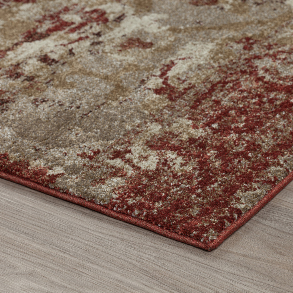 5 x 8 Red and Beige Oriental Area Rug Image 5