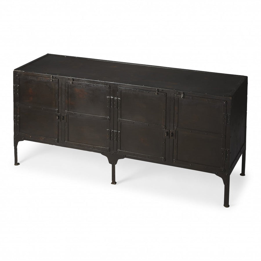 62" Black Iron Sideboard Console Cabinet Image 1