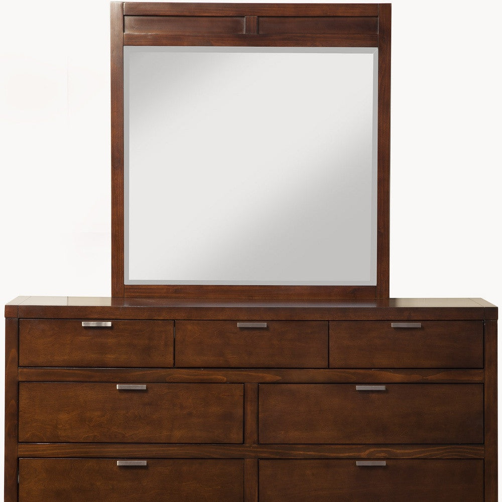 63" Brown Solid Wood Seven Drawer Double Dresser Image 4