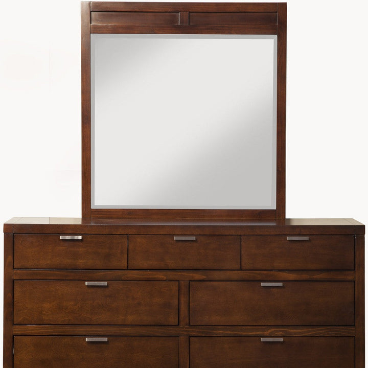 63" Brown Solid Wood Seven Drawer Double Dresser Image 4