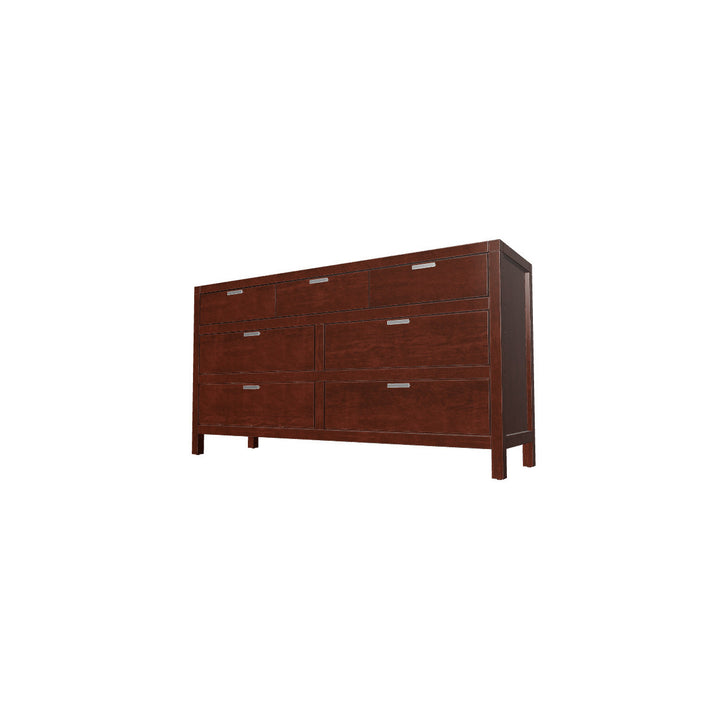 63" Brown Solid Wood Seven Drawer Double Dresser Image 5